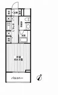 クロスレジデンス白金高輪【11階】の間取り