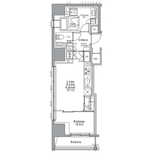 ザ・パークハビオSOHO大手町【6階】の間取り