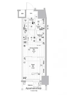 PREMIUM CUBE 亀戸【13階】の間取り
