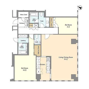 プルデンシャルタワーレジデンス【27階】の間取り