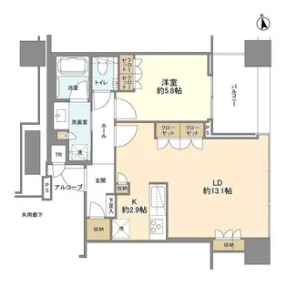 白金ザ・スカイ EAST【29階】の間取り