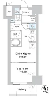 ミリアレジデンス浅草橋Ⅱ【4階】の間取り