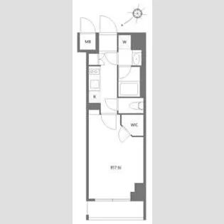 ケーディーエックスレジデンス豊洲【4階】の間取り