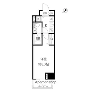ルクレ日本橋馬喰町【8階】の間取り