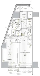 PREMIUM CUBE G 後楽園【6階】の間取り