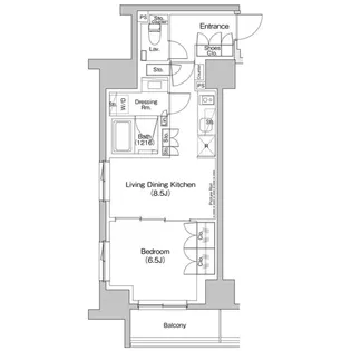 ザ・パークハビオ入谷【11階】の間取り