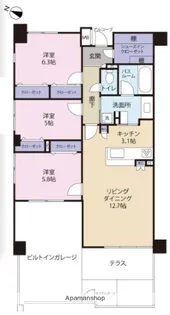 クリオさいたま新都心WEST【1階】の間取り