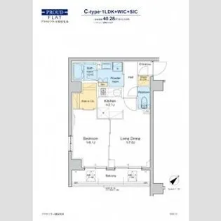 プラウドフラット墨田曳舟【4階】の間取り