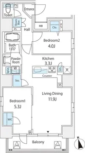 グランジット大手町【12階】の間取り