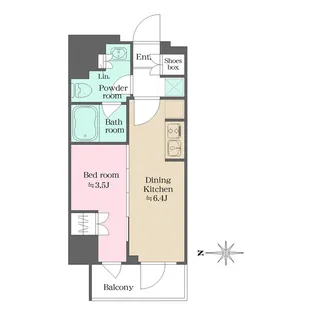 ウエリスアーバン錦糸町【6階】の間取り