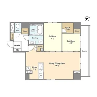 ESPOIR三田【8階】の間取り