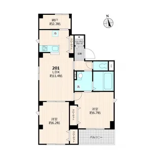 LATTE UENO INARITYO【201号室号室】の間取り