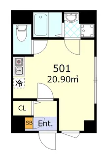 ブローテ三ノ輪【5階】の間取り