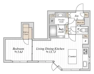 ドゥーエ銀座イーストⅠ【11階】の間取り