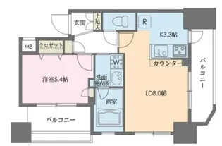 ドゥーエ新川【11階】の間取り