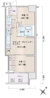 エスティメゾン豊洲レジデンスC【10階】の間取り