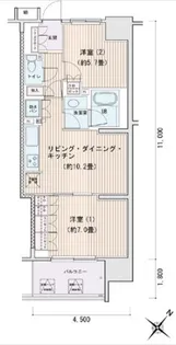 エスティメゾン豊洲レジデンスC【9階】の間取り