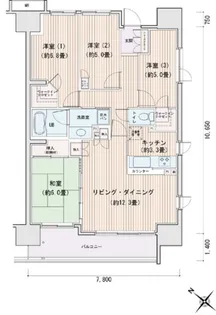 エスティメゾン豊洲レジデンスA【6階】の間取り