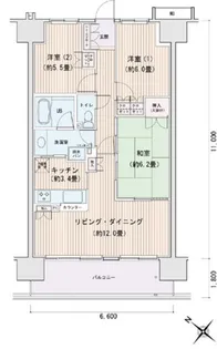 エスティメゾン豊洲レジデンスA【14階】の間取り