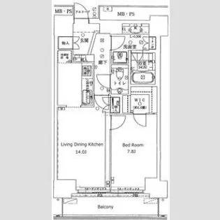 WコンフォートタワーズEAST【33階】の間取り