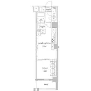 ザ・パークハビオ文京江戸川橋【8階】の間取り