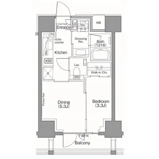 ザ・パークハビオSOHO南青山【4階】の間取り