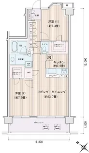 エスティメゾン豊洲レジデンスD【5階】の間取り