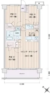 エスティメゾン豊洲レジデンスD【8階】の間取り