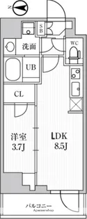 シーズンフラッツ住吉【4階】の間取り