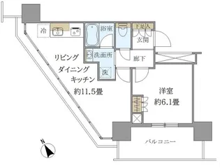 Brillia Tower 浜離宮 ブリリアタワー浜離宮【5階】の間取り