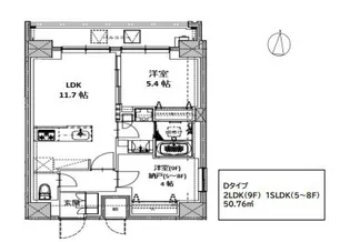 SーRESIDENCE両国SEREA【5階】の間取り