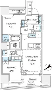 ミレアコート銀座プレミア【2階】の間取り