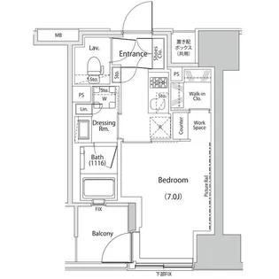 ザ・パークハビオ人形町レジデンス【4階】の間取り
