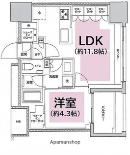 フレンシア築地【7階】の間取り