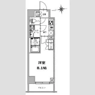 SーRESIDENCE三田慶大前【5階】の間取り