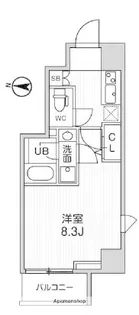 ALTERNA亀戸Ⅱ【6階】の間取り