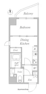 クオリタス門前仲町【6階】の間取り
