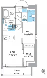 クレヴィアリグゼ日暮里根岸【7階】の間取り