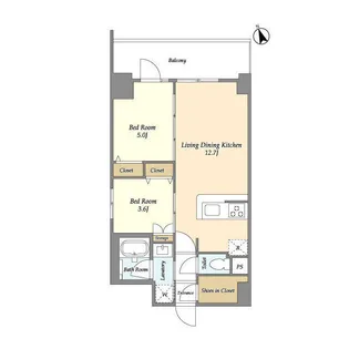 ドゥーエ南砂町【8階】の間取り