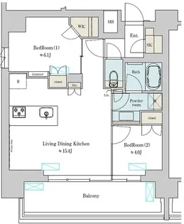 BRILLIA IST 上野稲荷町【13階】の間取り
