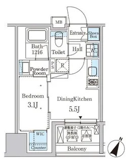パークアクシス神保町【13階】の間取り