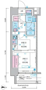 GENOVIA木場Ⅱ【201号室】の間取り