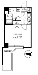 クロスレジデンス清澄白河【5階】の間取り