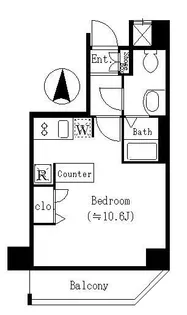 クロスレジデンス清澄白河【8階】の間取り