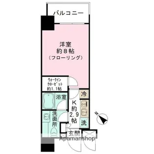 パークリュクス日本橋小網町mono【7階】の間取り