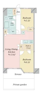 レジディア南千住【1階】の間取り