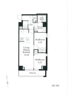 コンフォートサウス白金台【302号室号室】の間取り
