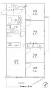 LIME RESIDENCE HIKIFUNE【4階】の間取り