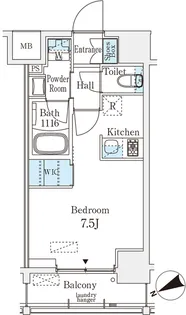 ベルファース八丁堀WEST【7階】の間取り
