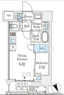 ベルファース八丁堀WEST【4階】の間取り